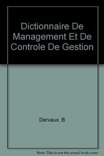 Dictionnaire de management et de contrôle de gestion 2e éditions