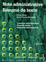 Note administrative, résumé de texte